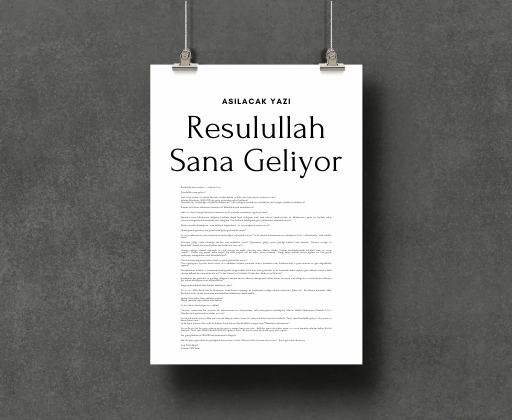 Resulullah Sana Geliyor -Asılacak Yazı